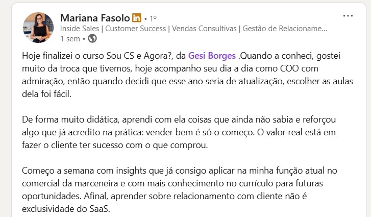 Depoimento de Mariana Fasolo
